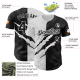 Maxcorners Custom Graffiti Pattern Black-White 3D Scratch Premium Baseball Jersey LM0210
