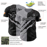 Maxcorners Custom Graffiti Pattern Black-Gray 3D Scratch Premium Baseball Jersey LM0210