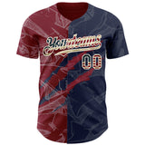 Maxcorners Custom White Red-Royal Premium American Flag Fashion Baseball Jersey LM0210