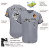 Maxcorners Custom Gray Black-White Authentic Baseball Jersey LM2605