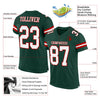 Maxcorners Custom Green White-Red Mesh Authentic Football Jersey LM2605