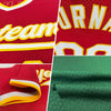Maxcorners Custom Green White-Old Gold Authentic Throwback Baseball Jersey LM2605