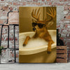 Maxcorners Funny Deer Wall Art – Cool Buck in Bathtub Poster for Hunters & Rustic Cabin Decor