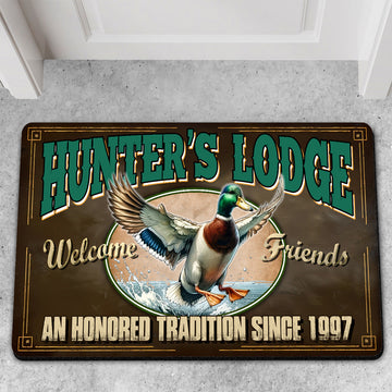 Maxcorners Personalized Mallard Duck Doormat - Funny Hunting Welcome Mat with Custom Year, Rustic Cabin & Lodge Decor LM1611