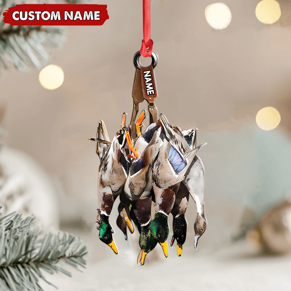 Maxcorners Custom Duck Hunting Acrylic Ornament – Personalized Waterfowl Christmas Decoration LM0411