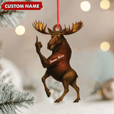 Maxcorners Personalized Funny Moose Acrylic Christmas Ornament – Custom Decoration Holiday Gift for Hunters LM0411