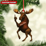 Maxcorners Personalized Funny Moose Acrylic Christmas Ornament – Custom Decoration Holiday Gift for Hunters LM0411
