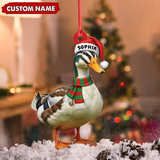 Maxcorners Personalized Duck Acrylic Christmas Ornament – Custom Name Holiday Acrylic Gift for Hunters LM0411