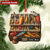 Maxcorners Personalized Fishing Tackle Box Acrylic Ornament – Custom Name Christmas Ornament for Fishermen, Anglers & Outdoor Lovers LM0411