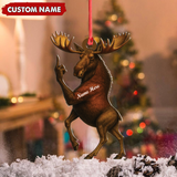 Maxcorners Personalized Funny Moose Acrylic Christmas Ornament – Custom Decoration Holiday Gift for Hunters LM0411