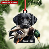 Maxcorners Personalized Hunting Dog Acrylic Ornament – Personalized Labrador Retriever & Duck Christmas Gift LM0411