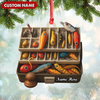 Maxcorners Personalized Fishing Tackle Box Acrylic Ornamen - Custom Name Christmas Ornament for Fishermen, Anglers & Outdoor Lovers LM0411