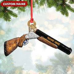 Maxcorners Personalized Shotgun Christmas Ornament - Custom Name Gift for Hunters & Outdoorsmen LM0411