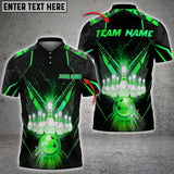 Maxcorners Gold Light Bowling Ball & Pins Multicolor Options Personalized Name, Team Name 3D Shirt (6 Colors)