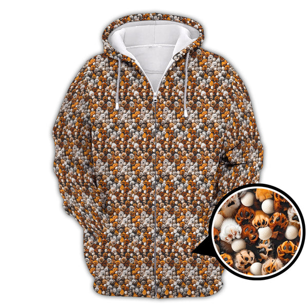 Maxcorners Paw Pattern Golf Shirt For Pet Lover, Funny Golf Polos, Crazy Golf Shirts For Golfers