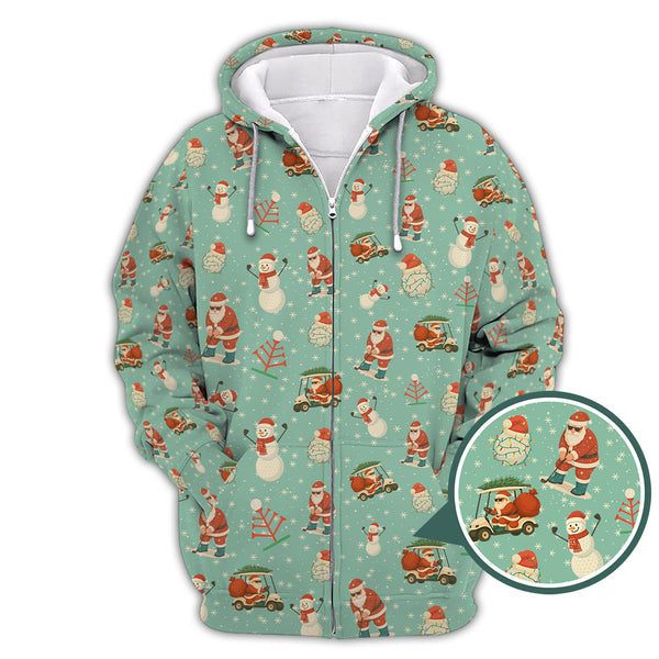 Maxcorners Christmas Golf Shirt, XMAS Golf Shirt, Funny Pattern Golf Shirt For Golfer, Crazy Golf Shirt For Men