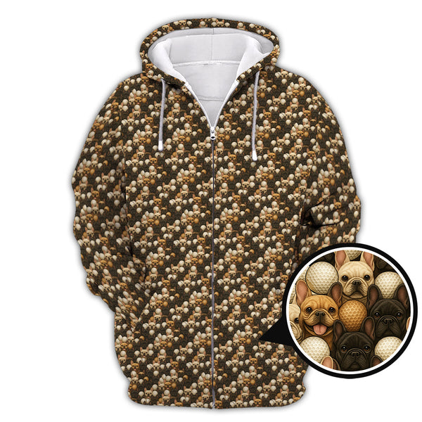 Maxcorners French Bulldog Golf Shirt For Men,Funny Pattern Golf Shirt, Dog Golf Shirt For Golfer