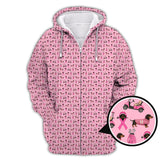 Maxcorners Breast Cancer Golf Shirt, Dachshund Golf Shirt, Pattern Golf Shirt For Golfer