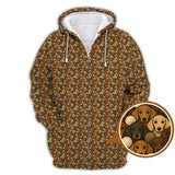 Maxcorners Dachshund Dog Pattern Golf Shirt, Funny Dachshund Golf Shirt For Dog Lovers, Golf Gift For Men's