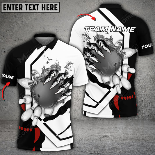 Maxcorners Bowling And Pins The Power Of The Devil Multicolor Option Customized Name 3D Shirt (6 Colors)