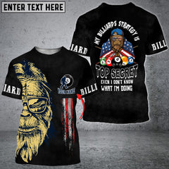 Maxcorners Billiards Bigfoot Secret Strategy Personalized Unisex Shirt