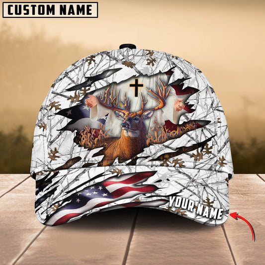 Maxcorners  Colorful God America Hunting Deer  Personalized Hats 3D Multicolored