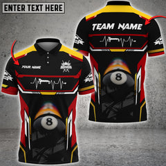 Maxcorners Billiards Ball 8 Line Personalized Name, Team Name Unisex Shirt ( Multicolor Options )