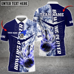 Maxcorners Smoky Bowling And Pins Multicolor Option Customized Name 3D Shirt