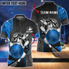 Maxcorners Bowling Ball And Pins Crack Metalic Multicolor Option Customized Name 3D Shirt