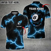Maxcorners Billiards 8 Ball Thunder Crack Black Grunge Personalized Name 3D Shirt (Multi Color Options)