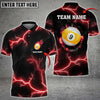 Maxcorners Billiards 9 Ball Thunder Crack Black Grunge Personalized Name 3D Shirt (Multi Color Options)
