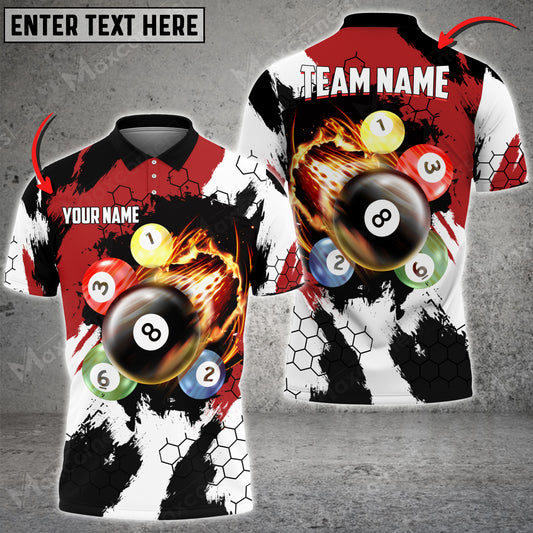 Maxcorners Billiards Breaking Hexagon Personalized Name, Team Name Unisex 3D Shirt ( More Color Options )