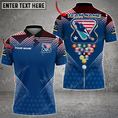 Maxcorners Billiards US Tournament Personalized Name 3D Shirt (Multi Color Options)