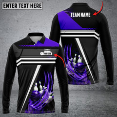 Maxcorners Bowling And Pins Spinning Multicolor Option Customized Name Long Sleeve 3D Shirt