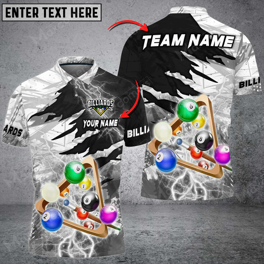 Maxcorners Billiards Thunder Break Personalized Name, Team Name Unisex 3D Shirt ( More Color Options )