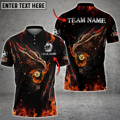 Maxcorners Fire Dragon 3 Billiards Personalized Unisex Shirt