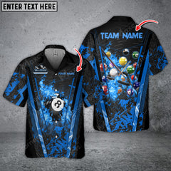 Maxcorners Billiards Abstract Grunge Texture Multicolor Options Personalized Name Hawaiian Shirt ( 6 Colors )