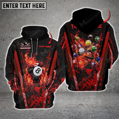 Maxcorners Billiards Abstract Grunge Texture Multicolor Option Customized Name 3D Hoodie