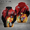 Maxcorners Billiards Abstract Grunge Texture X Multicolor Option Customized Name 3D Hoodie