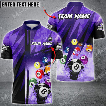 Maxcorners Billiards Abstract Grunge Texture X Multicolor Option Customized Name 3D Shirt