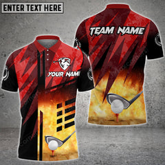 Maxcorners Golf Grunge Multicolor Option Customized Name 3D Shirt