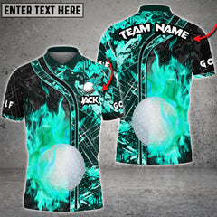 Maxcorners Golf Fire Grunge X Multicolor Option Customized Name 3D Shirt