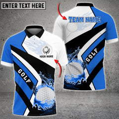 Maxcorners Golf Fire And Water Multicolor Option Customized Name 3D Shirt