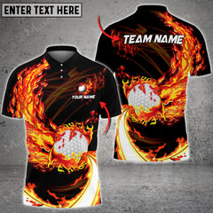Maxcorners Golf Breath Of Fire Multicolor Option Customized Name 3D Shirt