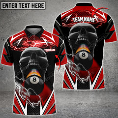 Maxcorners Billiards Lightning Into Skull Multicolor Options Customized Name 3D Shirt