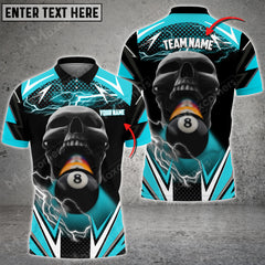 Maxcorners Billiards Lightning Into Skull Multicolor Options Customized Name 3D Shirt