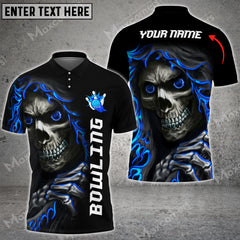 Maxcorners Reaper Bowling Multicolor Option Customized Name 3D Shirt