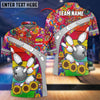 Maxcorners Hippie Bowling And Pins Multicolor Option Customized Name 3D Shirt
