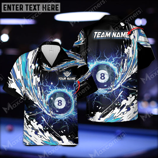 Maxcorners Billiards Breath Of Water Multicolor Options Personalized Name Hawaiian Shirt ( 4 Colors )