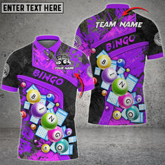 Maxcorners Bingo Grunge Texture Abstract Multicolor Option Customized Name 3D Shirt